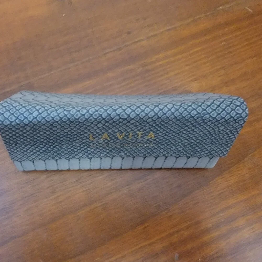 La Vita By Prive Revaux Faux Snakeskin Designer Hard Eyeglasses Case Brand New